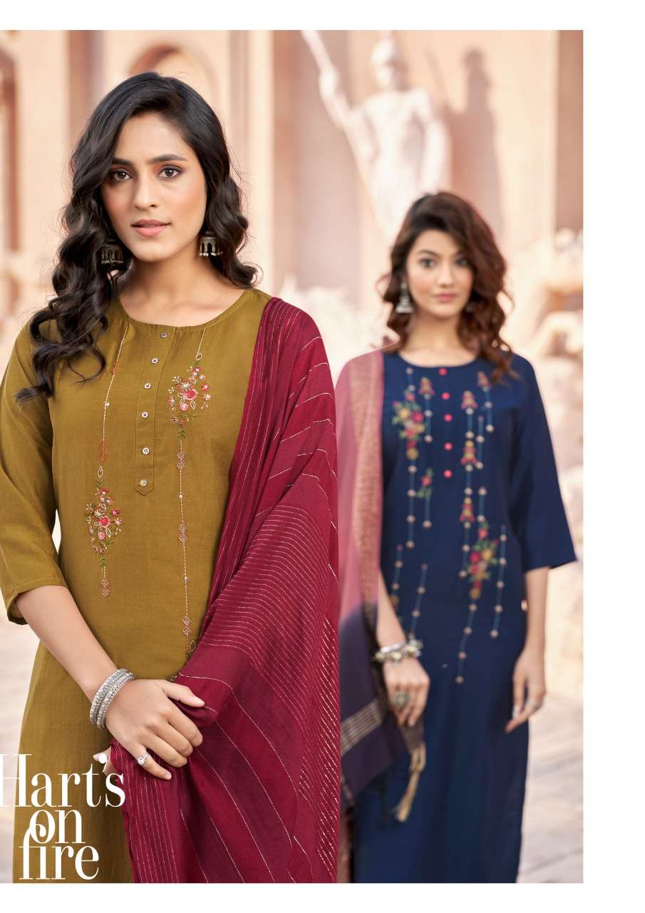 Parra Studio-Apsara Vol 1- Chinon Silk-With-Embroidery-Handwork-Kurti-with-Khatli-Work-Embroidery-Work-Pant-and -Fancy-Dupatta -poster2